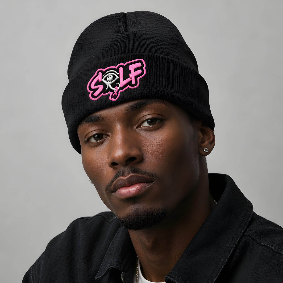Breast Cancer Awareness Beanie (Black)