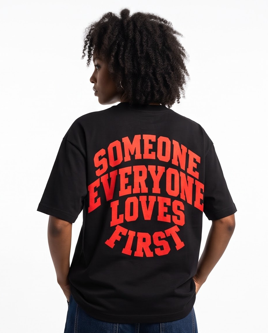 Collegiate Arched Tee (Black) (Solid Red Logo)
