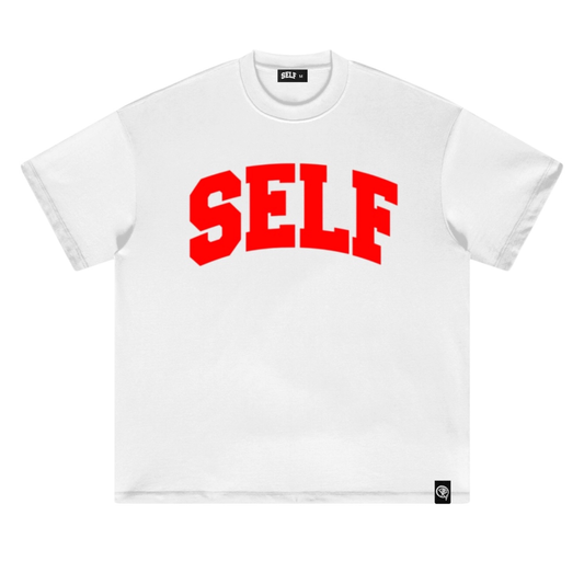 Collegiate Arched Tee (White) (Red Logo)