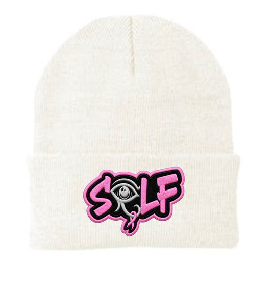 Breast Cancer Awareness Beanie (White)