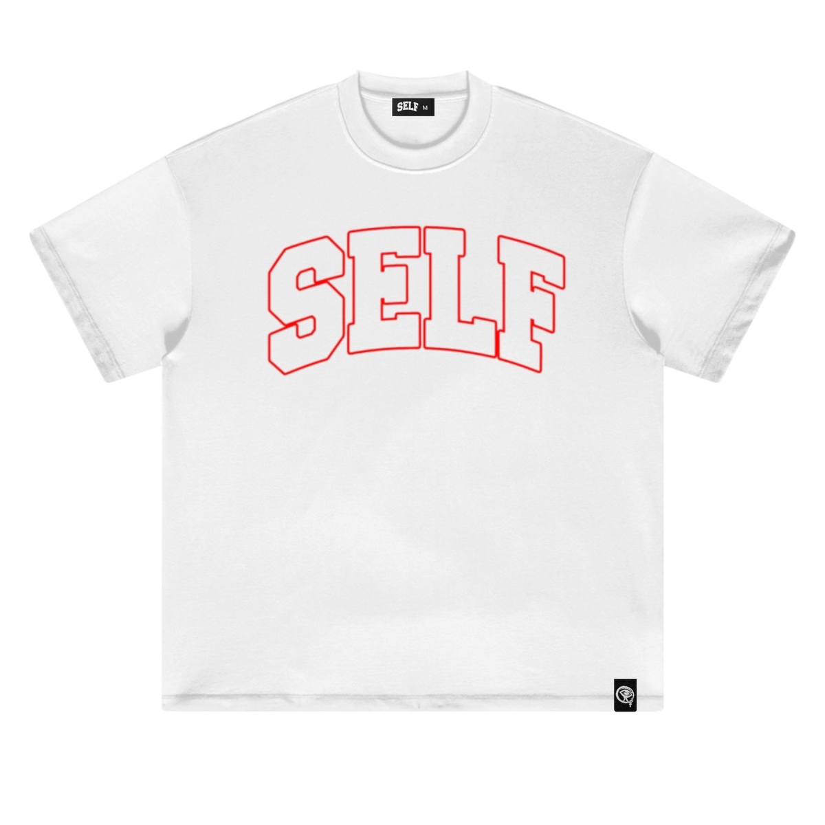 Collegiate Arched Tee (White) (Red Outlined Logo)