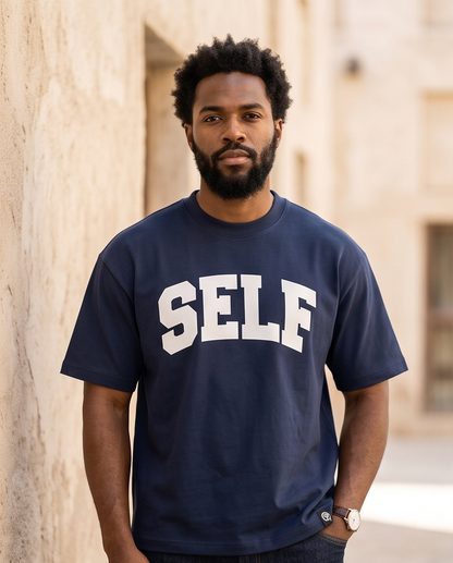 Collegiate Arched Tee (Navy Blue)