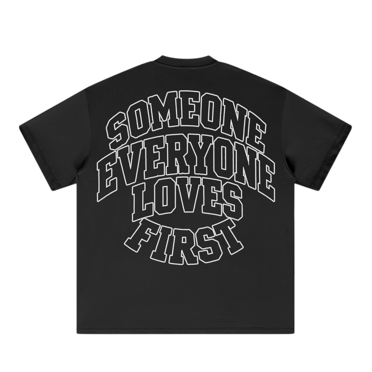 Collegiate Arched Tee (Black) (White Outline)