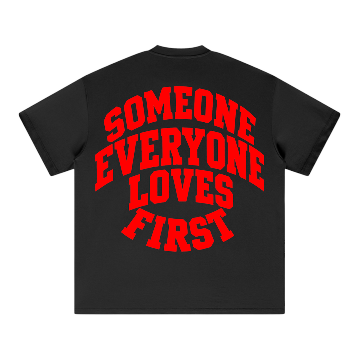 Collegiate Arched Tee (Black) (Solid Red Logo)
