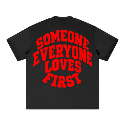 Collegiate Arched Tee (Black) (Solid Red Logo)