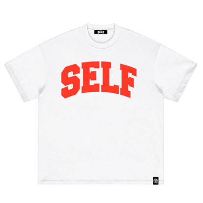 Collegiate Arched Tee (White) (Red Logo)