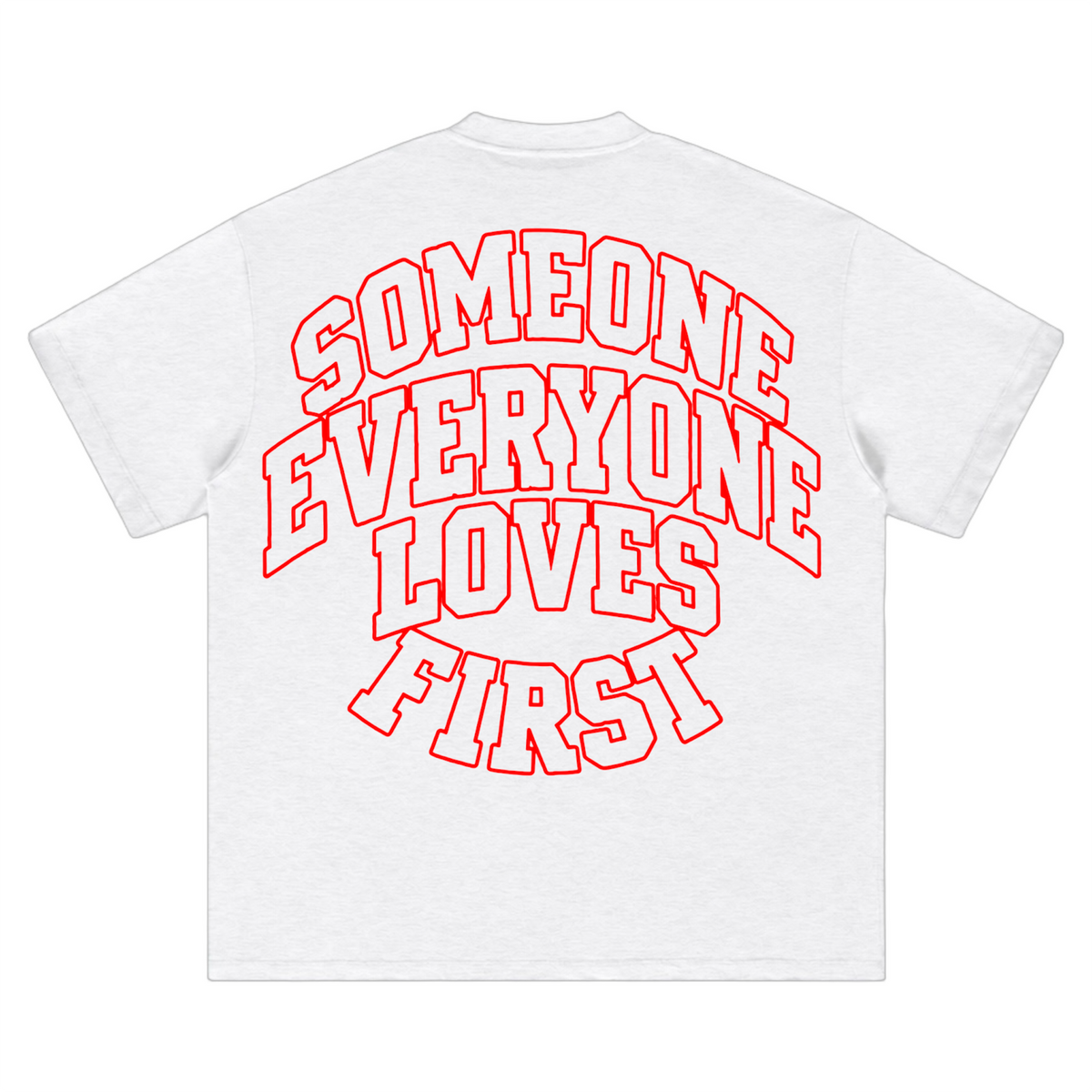Collegiate Arched Tee (White) (Red Outlined Logo)