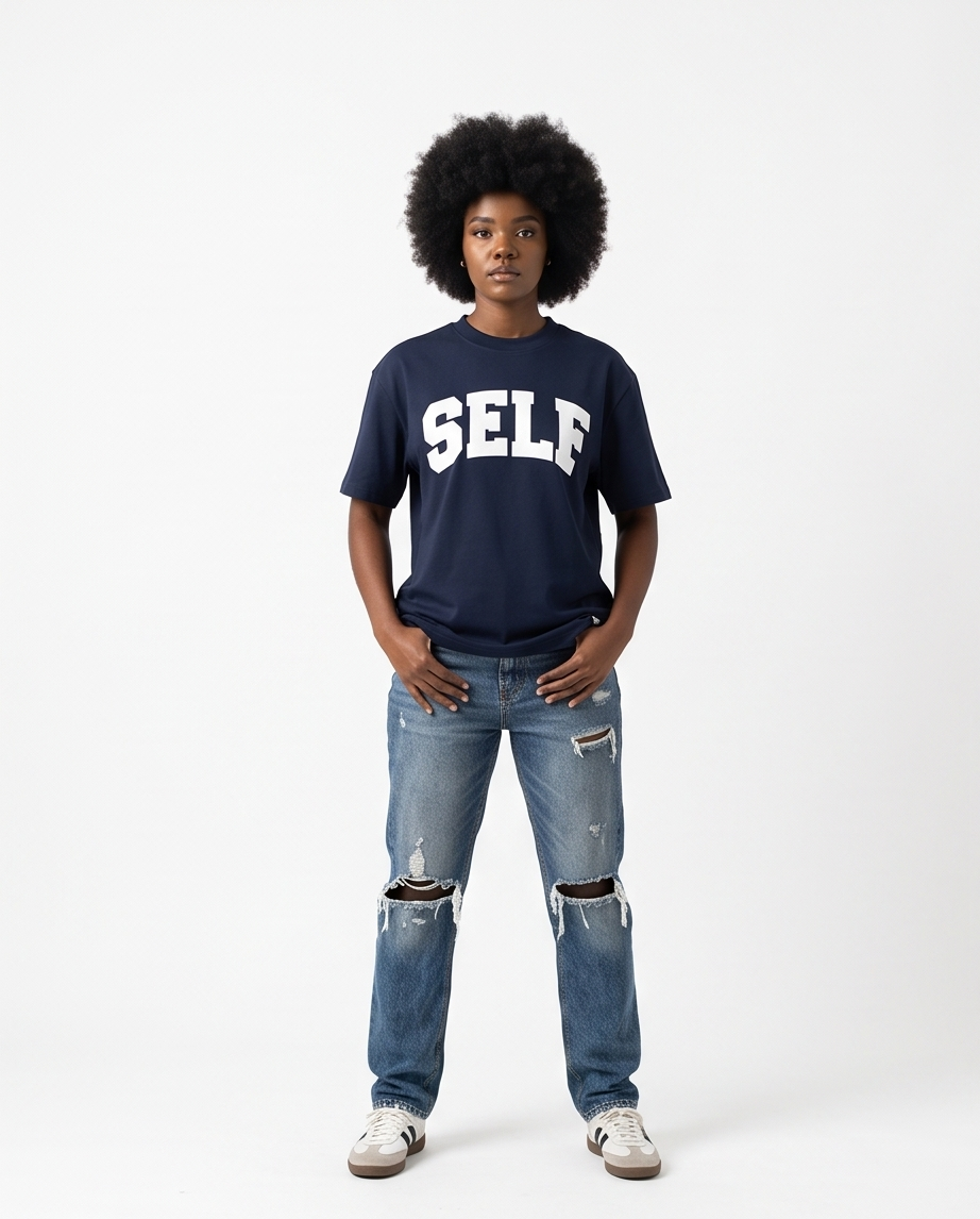 Collegiate Arched Tee (Navy Blue)