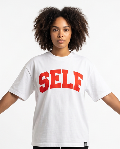 Collegiate Arched Tee (White) (Red Logo)